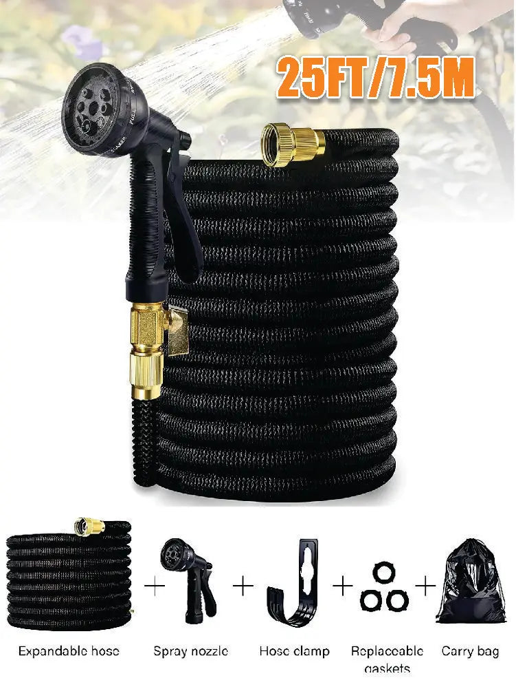 Expandable Garden Hose Kit for Lawn and Car Washing