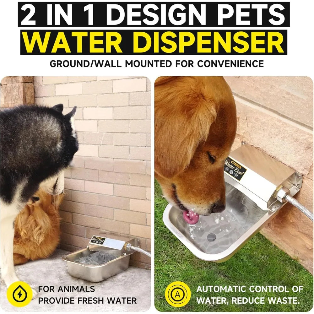 Automatic Dog Water Dispenser Stainless Steel Auto Fill