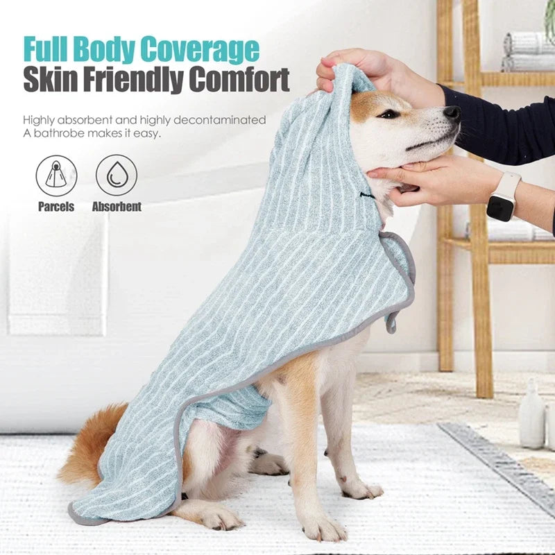 Pet Bathrobe Coat for Quick Drying and Comfort