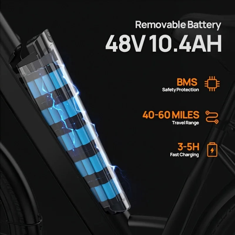 URLIFE 750W E Bike LCD DisplayPanel 7 Speeds Brakes