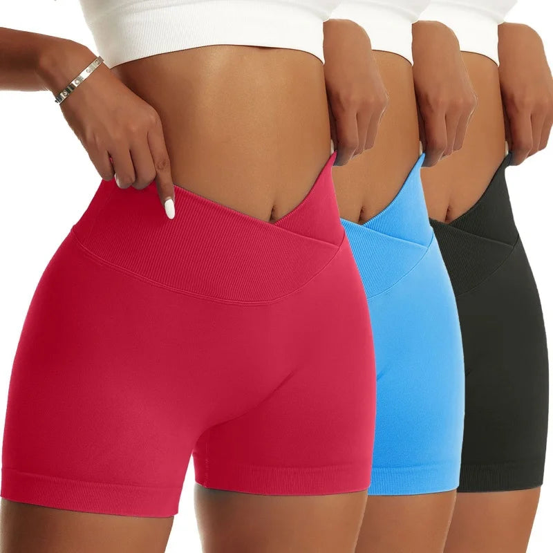 OVESPORTCN Women Yoga Shorts High Waist Breathable Fit