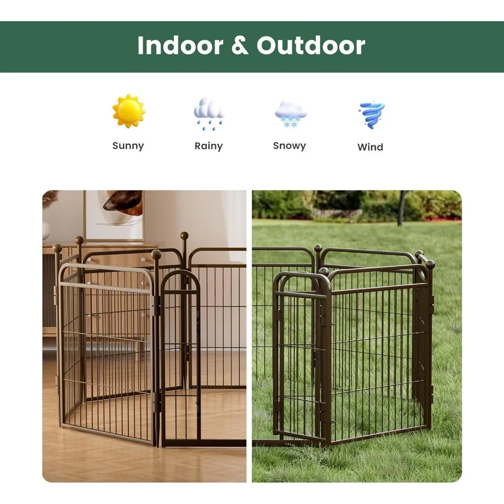 RBXCH Foldable Dog Playpen Indoor Outdoor Exercise Yard