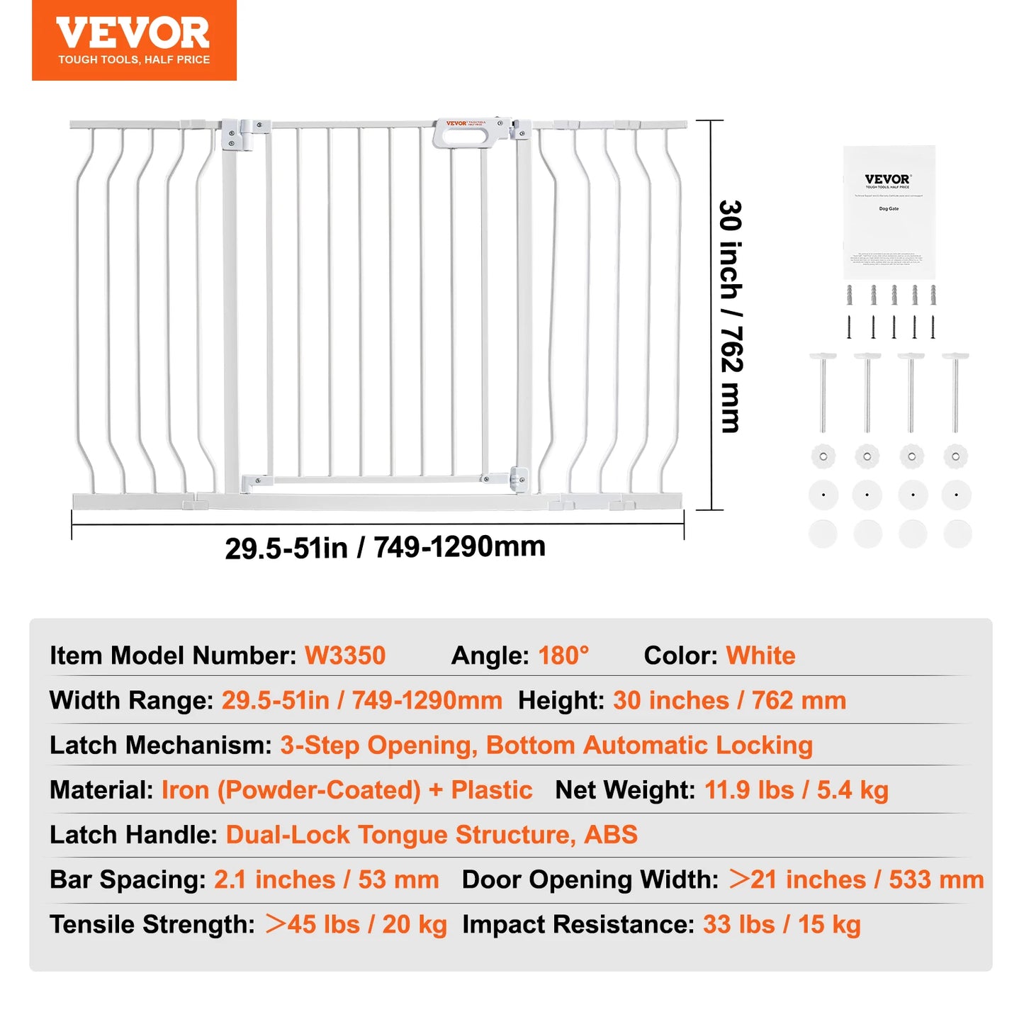 SucceBuy Baby Gate Walk Through Security Gate For Pets