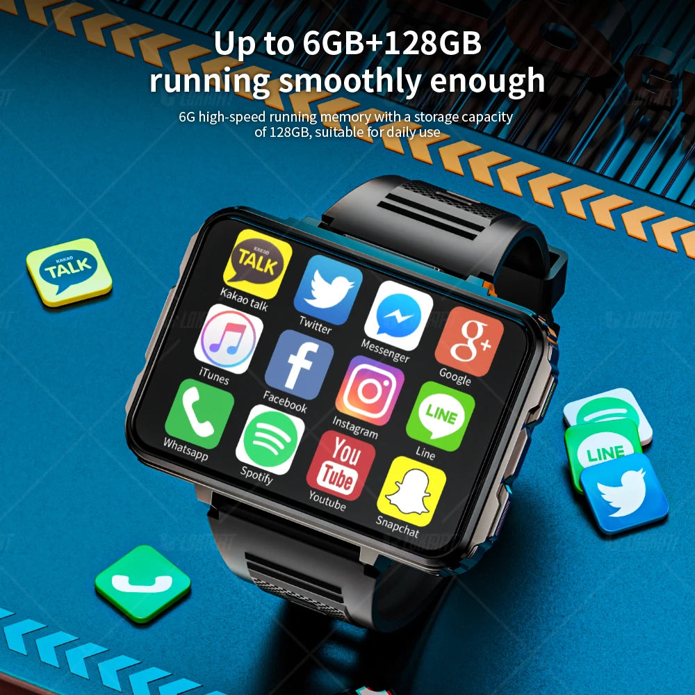 LOKMAT Android Smartwatch 4G Phone Dual Camera Flashlight