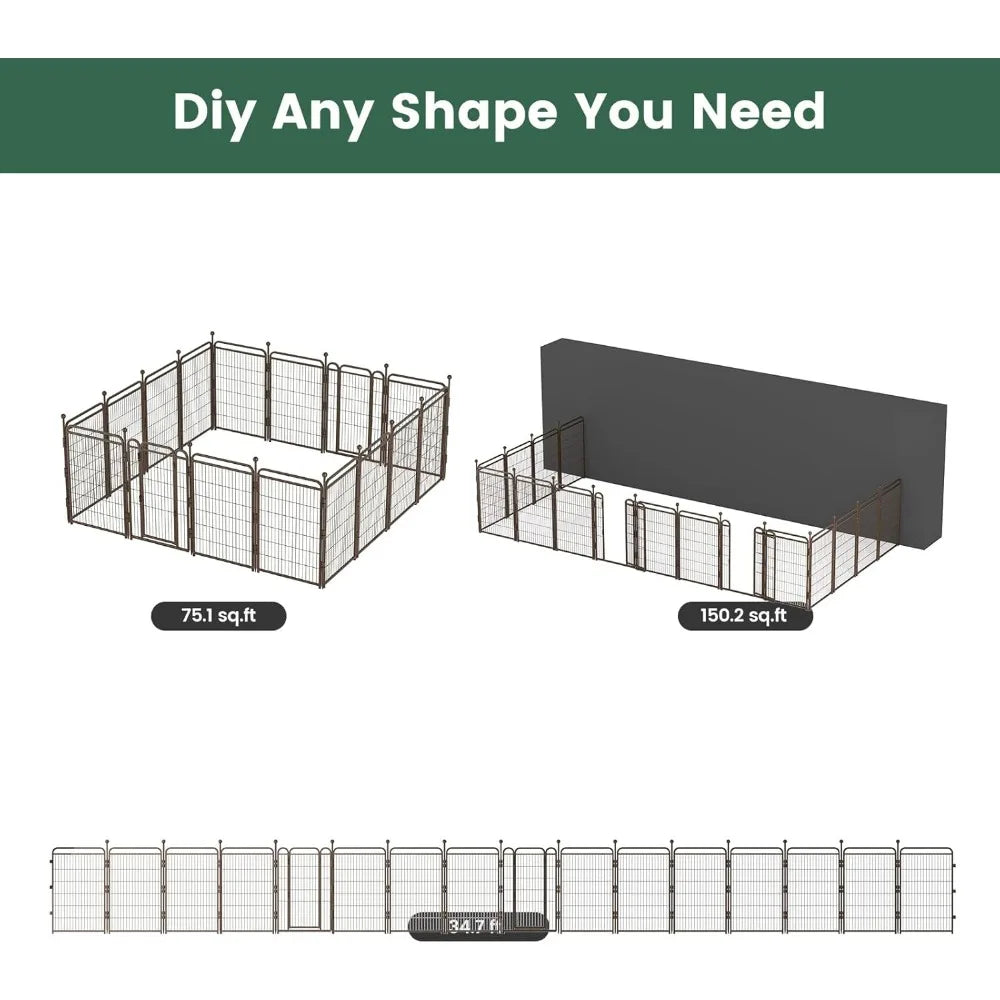 RBXCH Foldable Dog Playpen Indoor Outdoor Exercise Yard