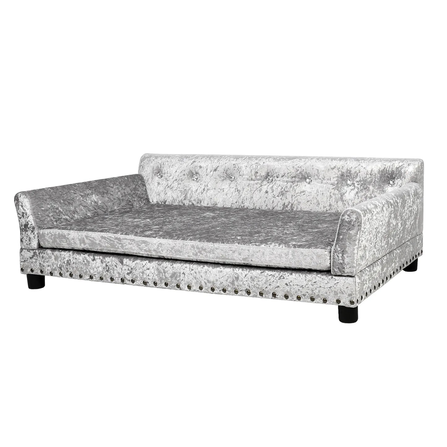 Bingopaw Deluxe Velvet Dog Sofa Bed With Memory Foam