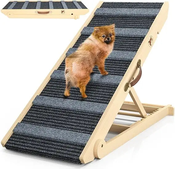 Portable Dog Ramp With Seven Adjustable Heights Non Slip