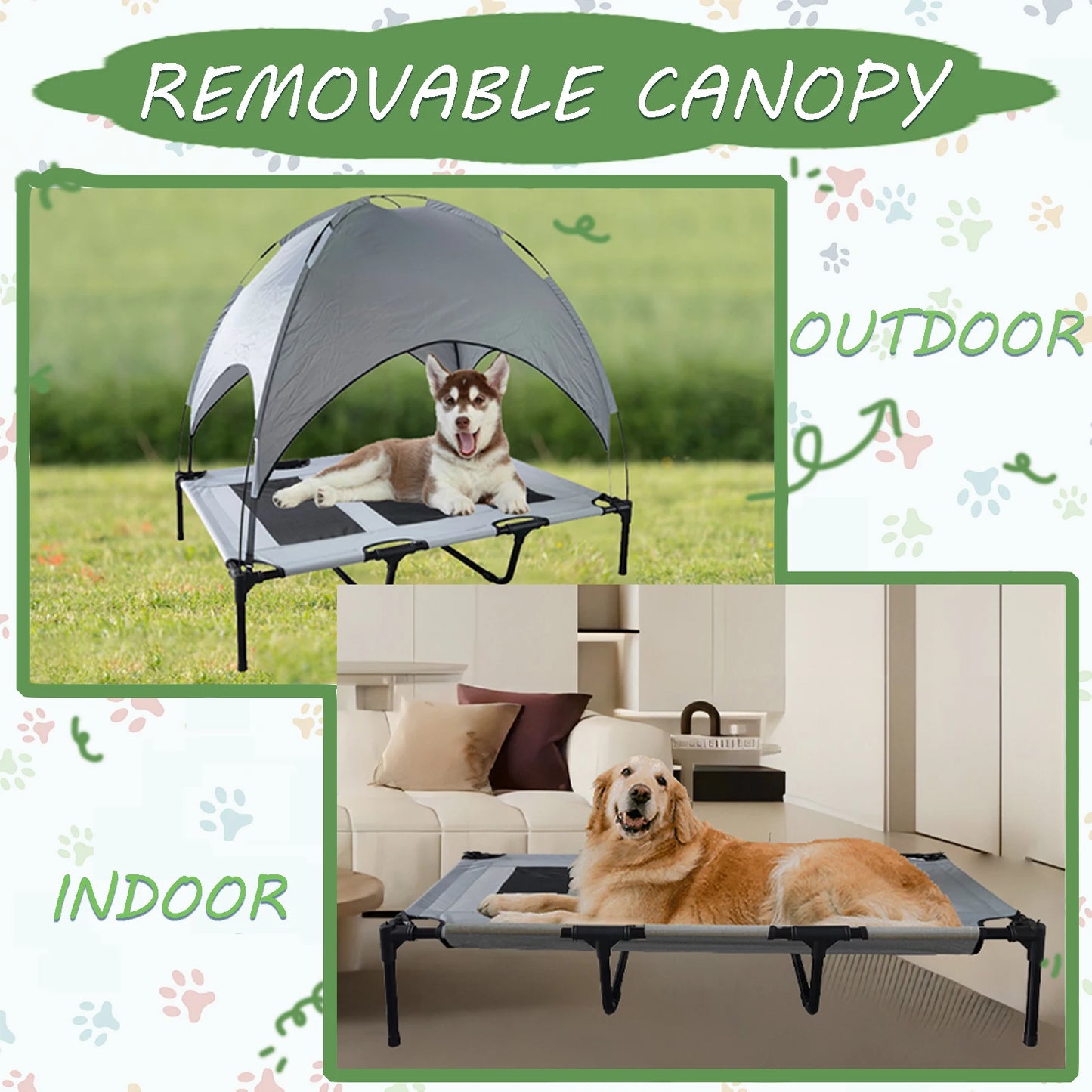 Shanghai Elevated Canopy Dog Bed With Anti Slip Cot