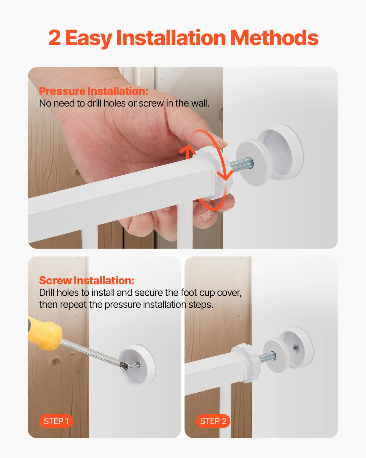SucceBuy Baby Gate Walk Through Security Gate For Pets