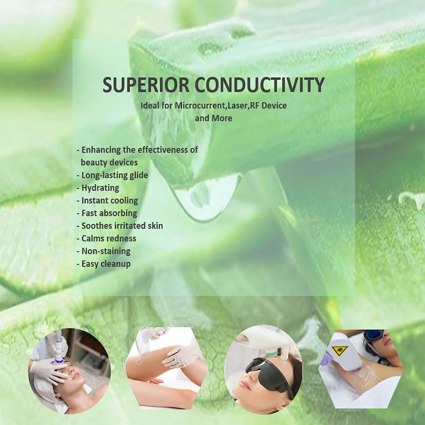 Gel Conductor for Ultrasound Beauty Face and Body Care