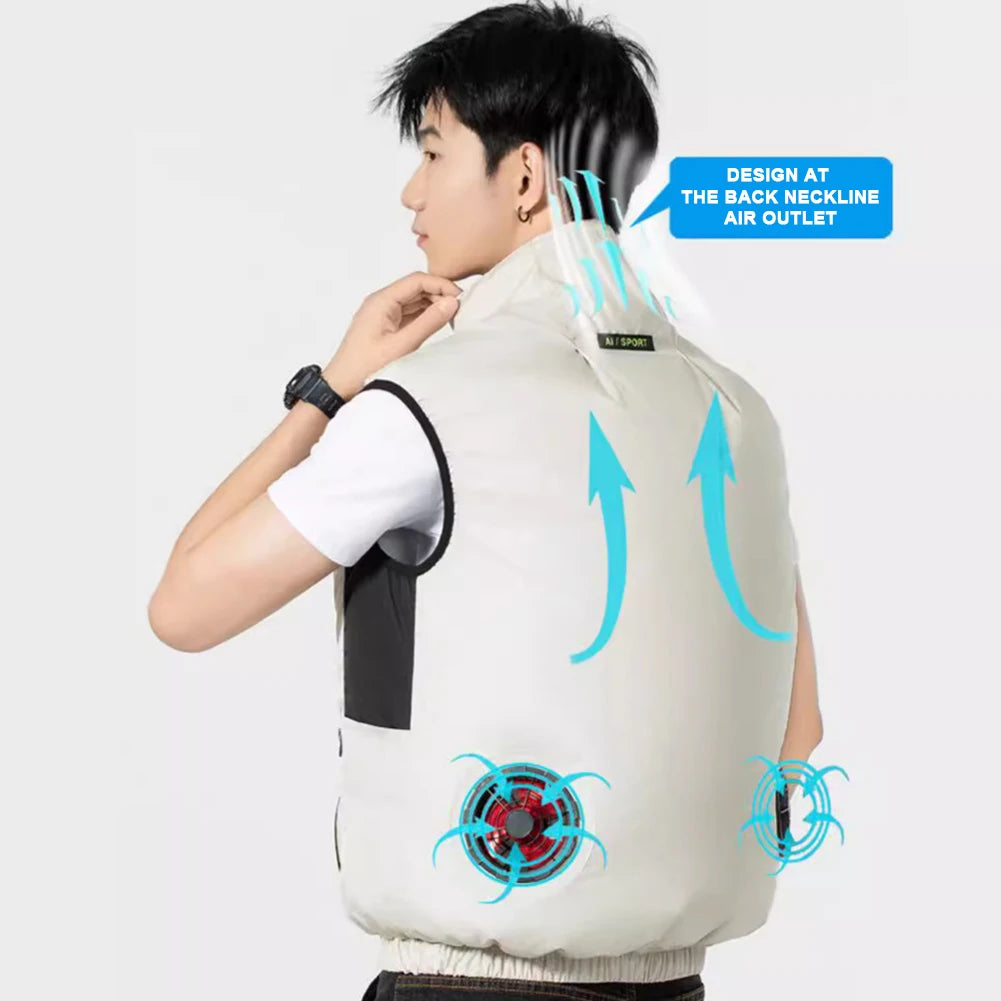 APWIKOGERCN Wearable Cooling Vest Air Conditioner Fan