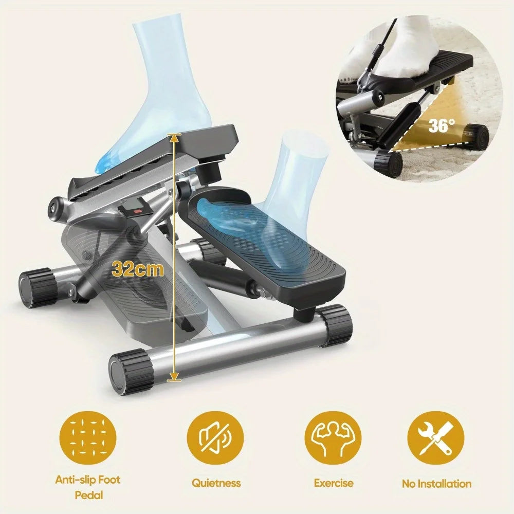 Classified by Exerciser Adjustable Foot Stepper with Bands