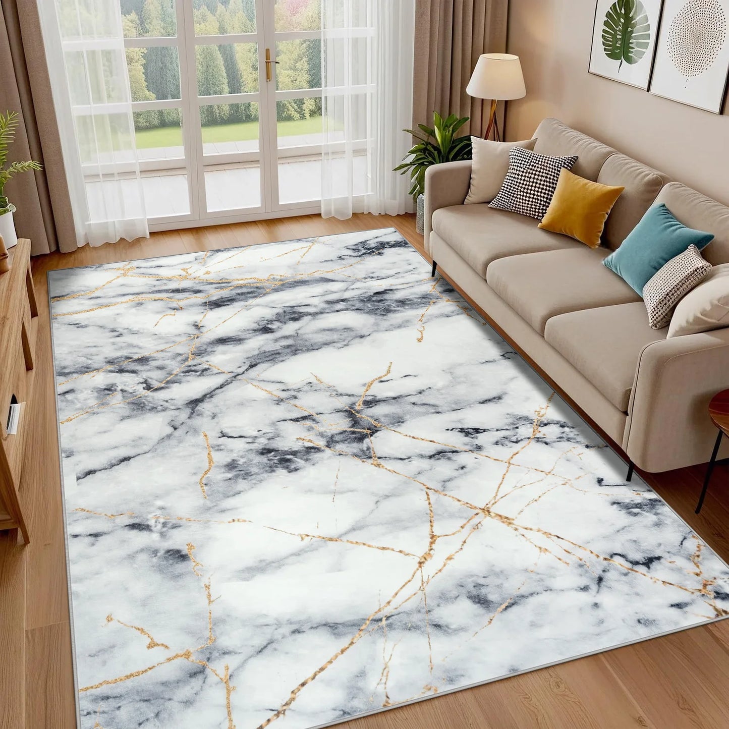 Fluffy Modern Flannel Area Rug for Home Decor