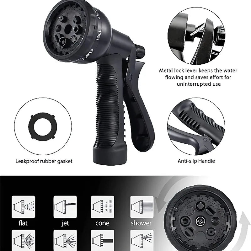 Expandable Garden Hose Kit for Lawn and Car Washing