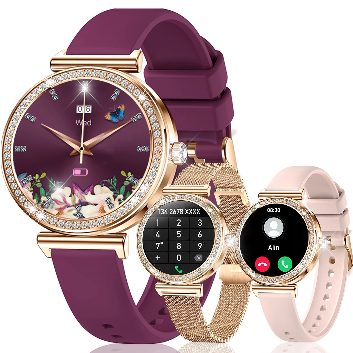 Women Smart Watch with Wireless Calls and Touchscreen Display