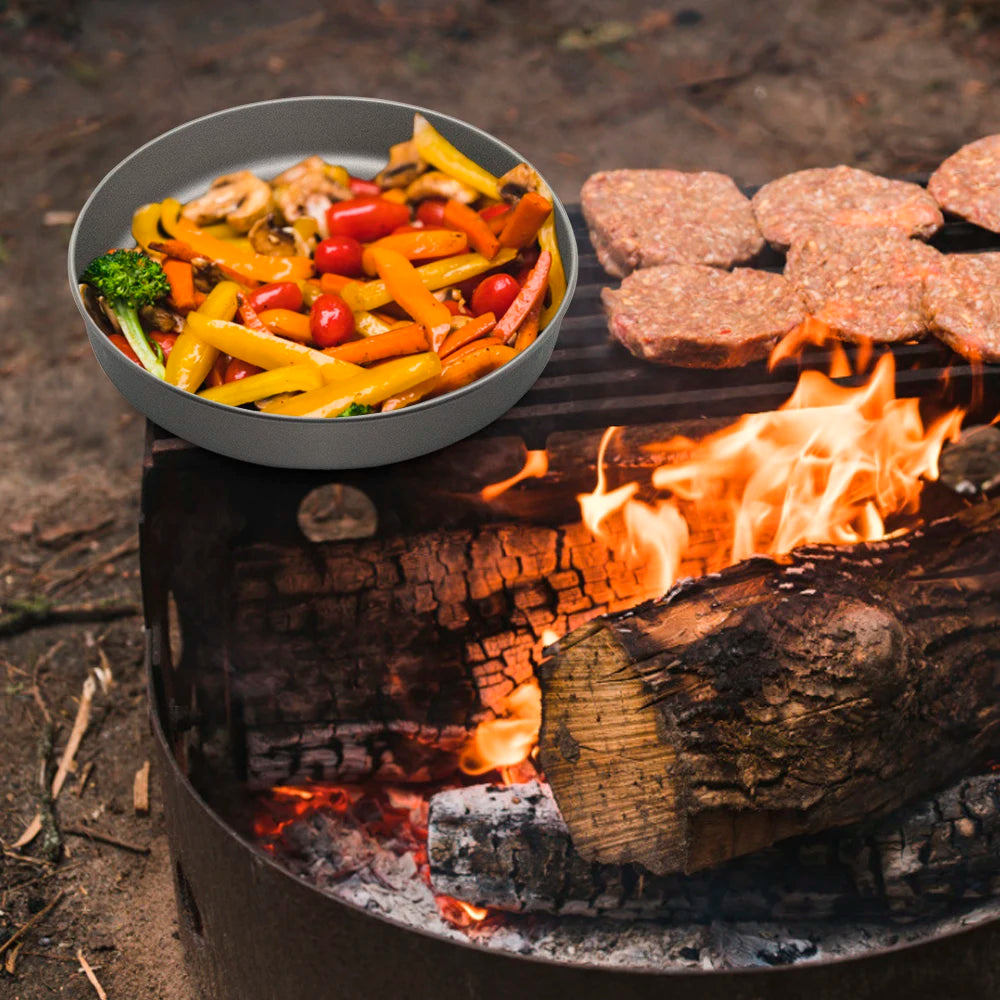 Ultralight Titanium Frypan for Outdoor Camping and Cooking