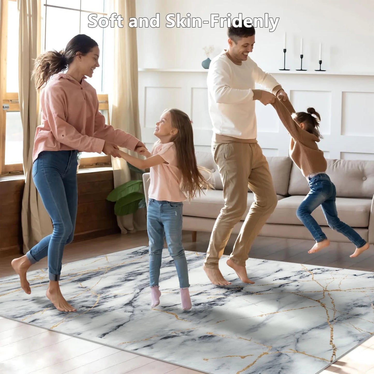 Fluffy Modern Flannel Area Rug for Home Decor