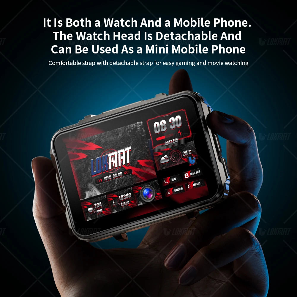 LOKMAT Android Smartwatch 4G Phone Dual Camera Flashlight