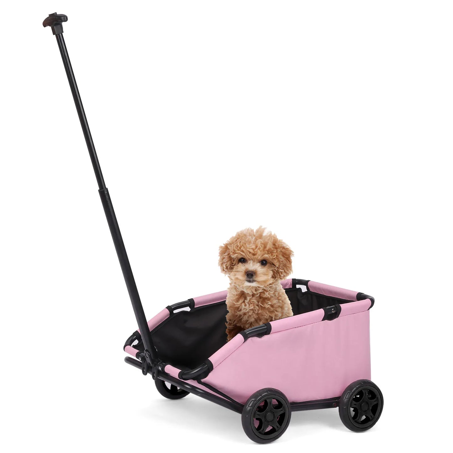 Lightweight Folding Pet Cart with 360 Degree Rotating Wheels