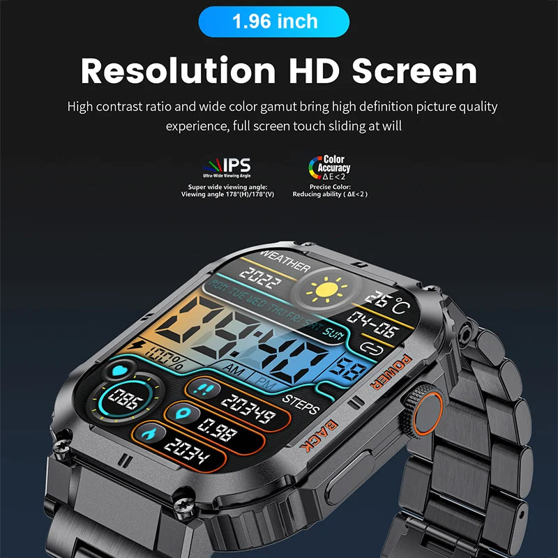 LIGE Outdoor Sports Fitness Smartwatch for Men with Bluetooth Calling