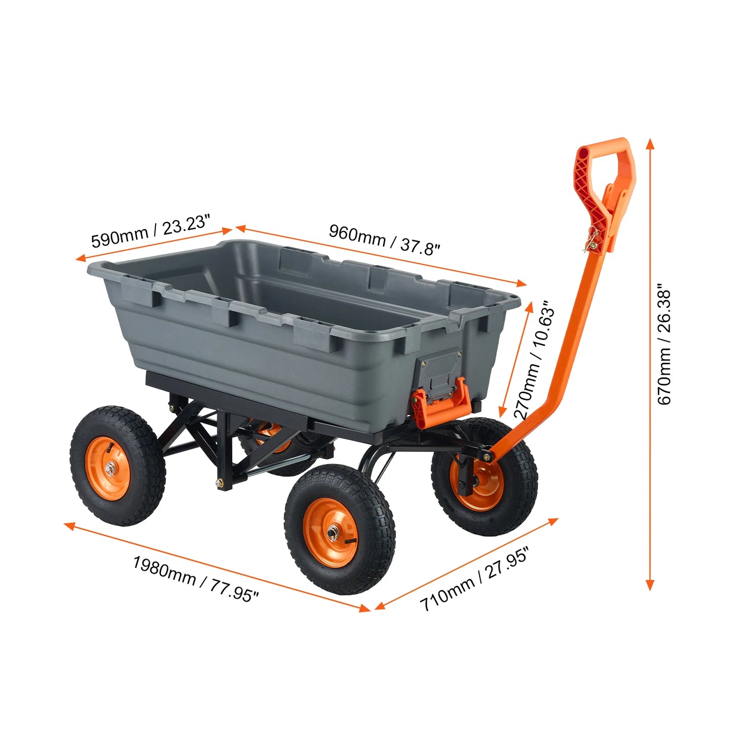 VEVOR Dump Cart Poly Garden Wagon With SteelFrame Premium