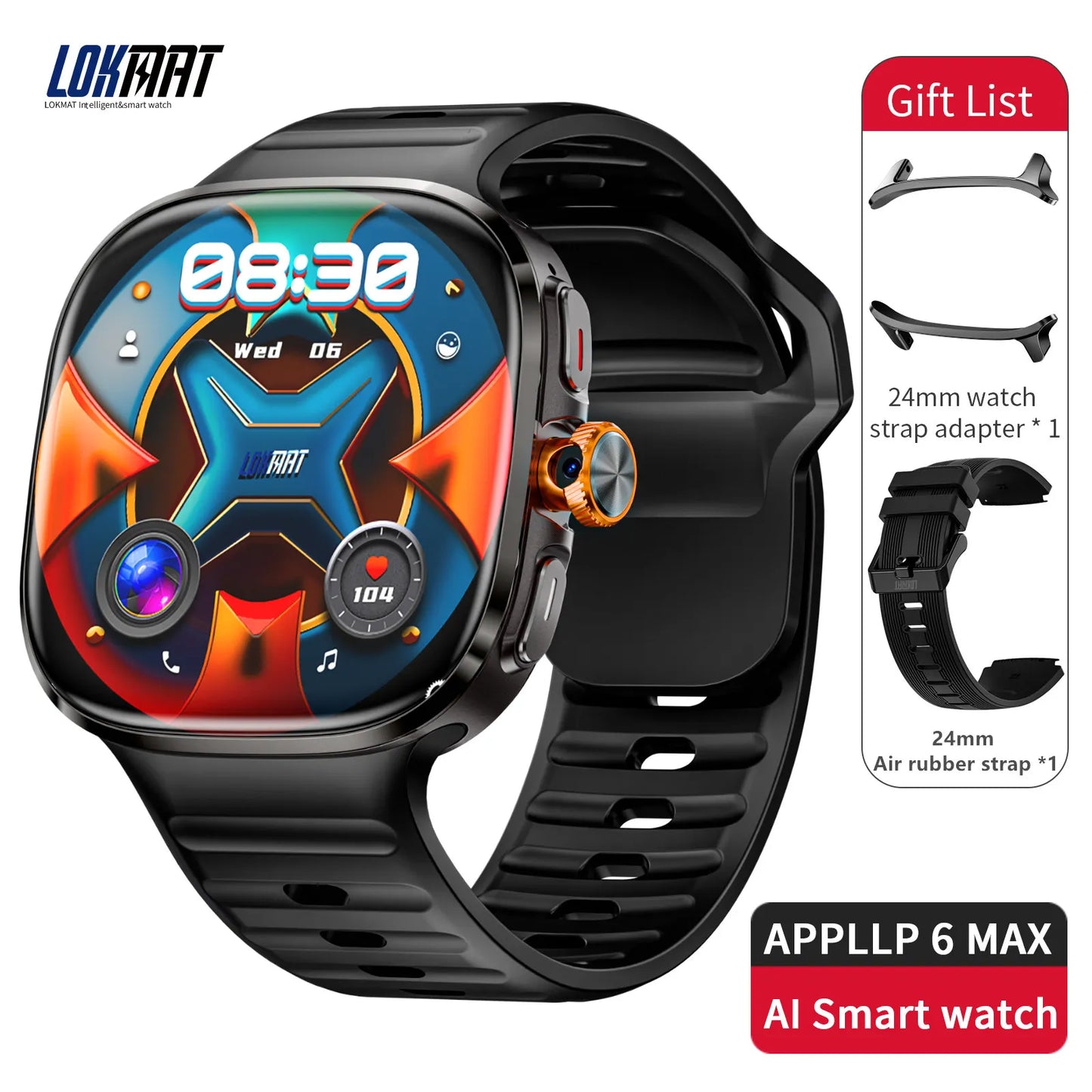 LOKMAT Appllp 6 Max Android Smartwatch With AMOLED Screen