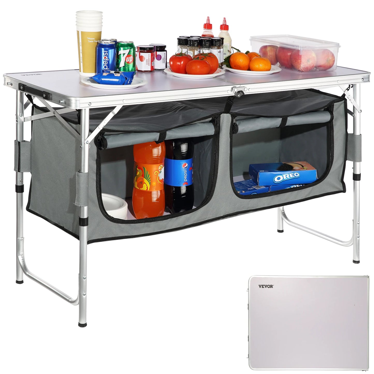 VEVOR Camping Kitchen Table Folding Outdoor Cooking Station