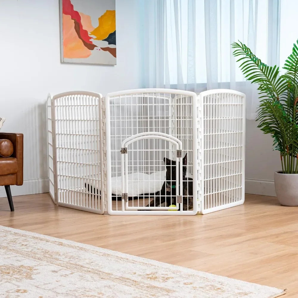 HUANZHUANGGREAT 8 Panel Pet Playpen With Door For Dogs