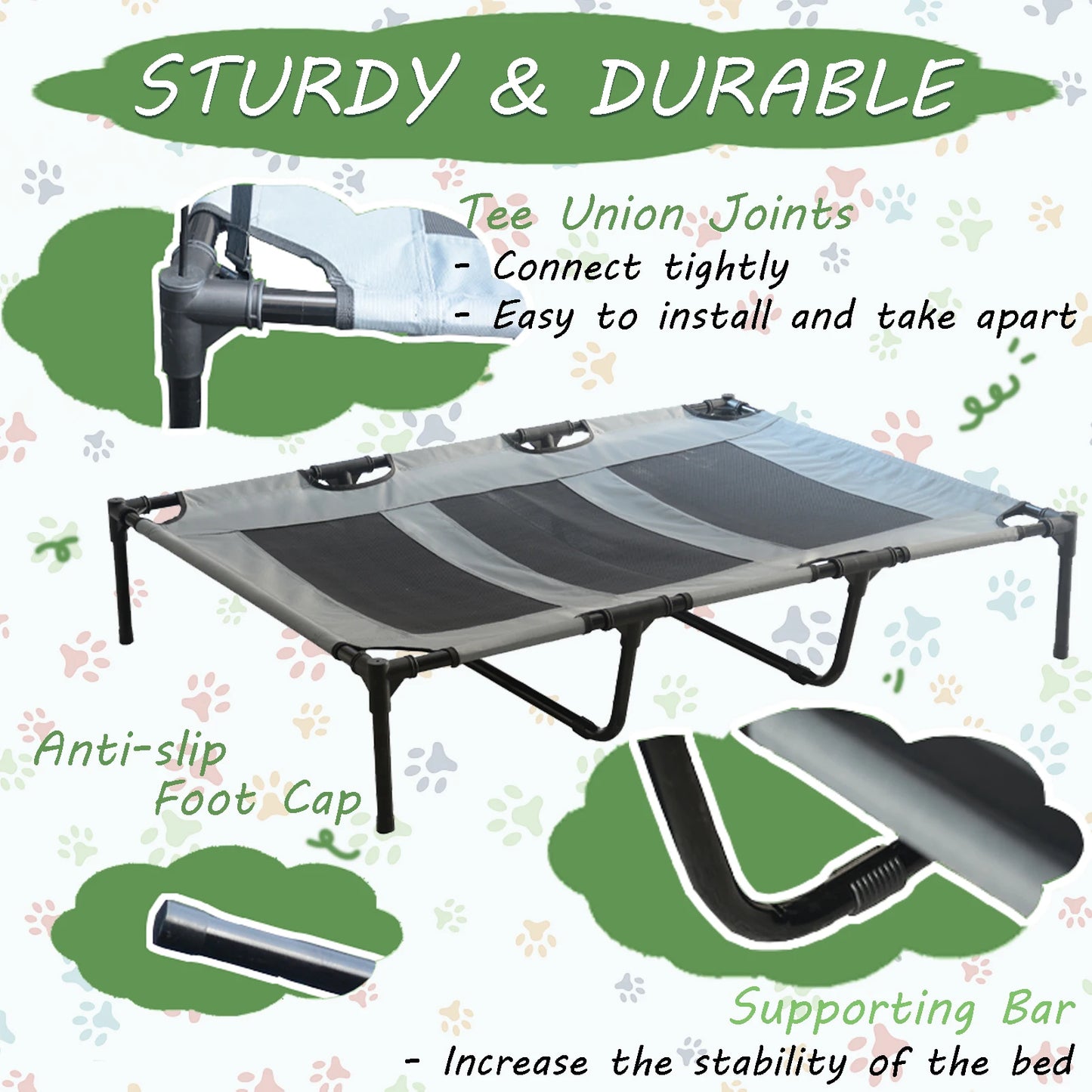 Shanghai Dog Bed With Canopy Elevated Anti Slip Outdoor