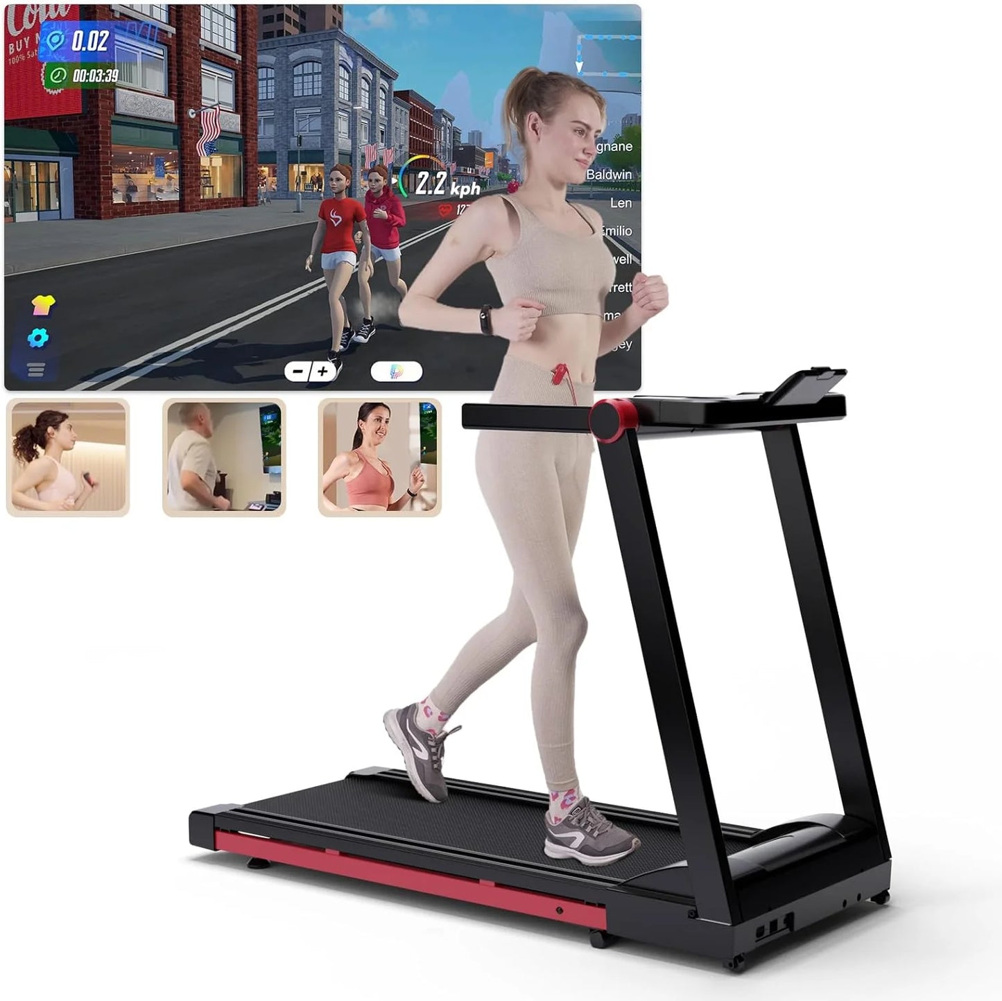 Driving Foldable Treadmill 3.5HP 350lbs Incline Six Percent