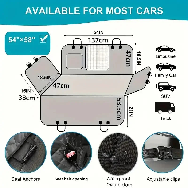 Waterproof Dog Car Seat Cover Hammock for Pets