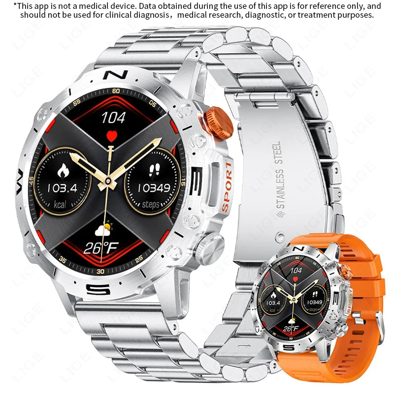 LIGE Bluetooth Call Smart Watch for Men with AMOLED Screen