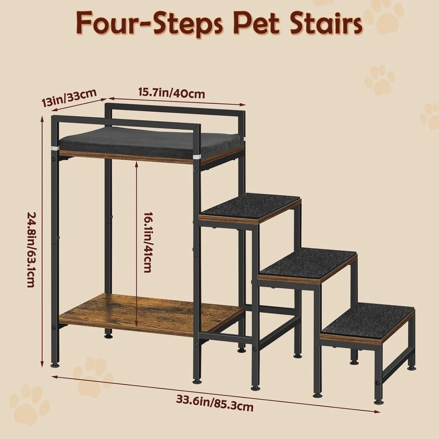Dog Door Pet WindowView Perch With Stairs For Canines