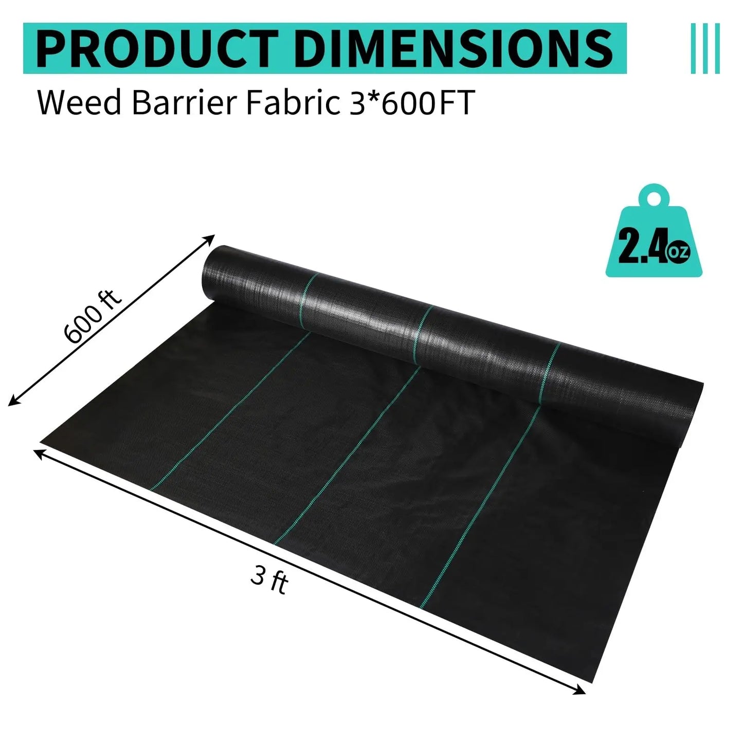 HiMISSH Weed Barrier Landscape Fabric Heavy Duty Woven Cloth