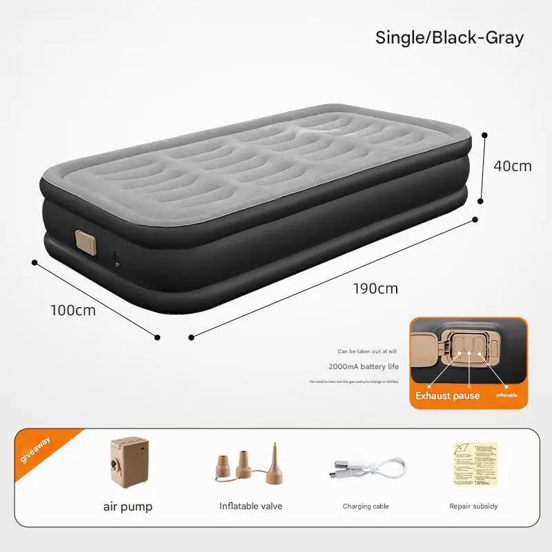 By Inflating Foldable Mattress With Built In Pump Bed