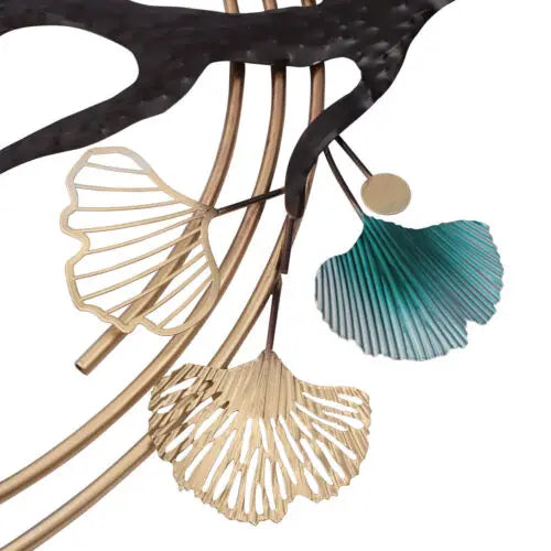3D Ginkgo Leaf Metal Wall Art for Home Decoration