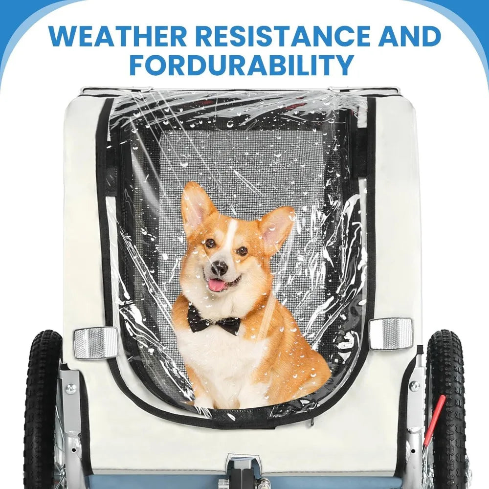 XMSJ Pet Bicycle Trailer 2 In 1 With Foldable Frame