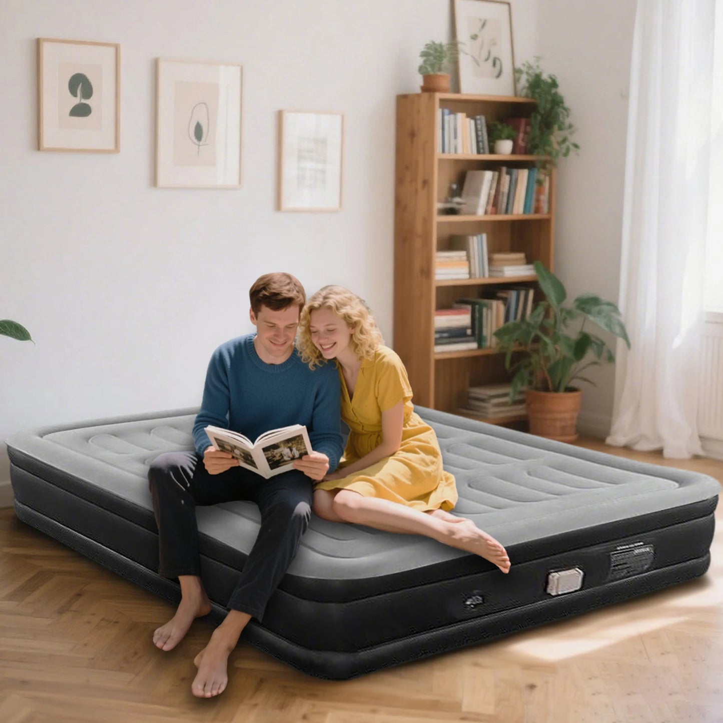 By Inflating Foldable Mattress With Built In Pump Bed