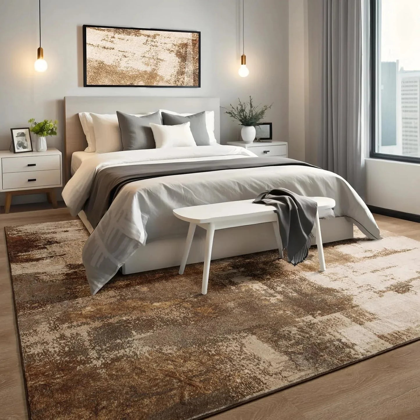 Vintage Machine Washable Area Rug for Living Room Décor