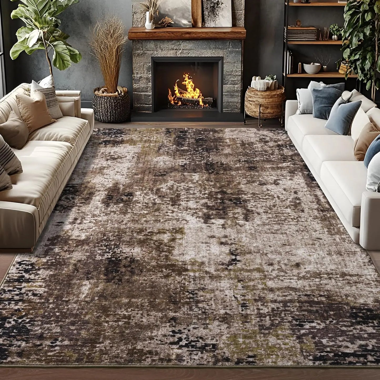 Soft Modern Abstract Area Rug for Stylish Living Room Decor