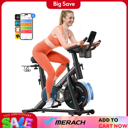 MERACH Magnetic Stationary Exercise Bike with Exclusive App