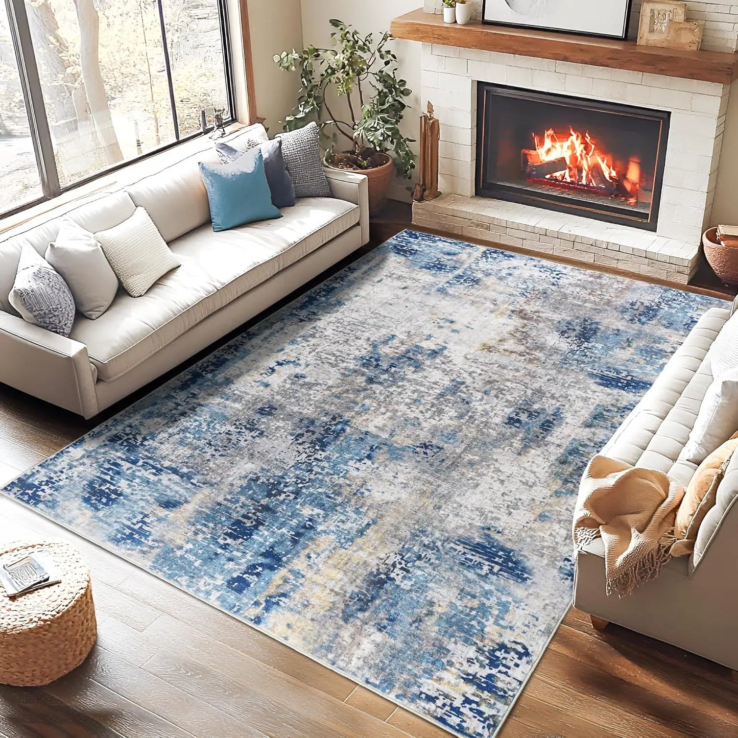 Soft Modern Abstract Area Rug for Stylish Living Room Decor