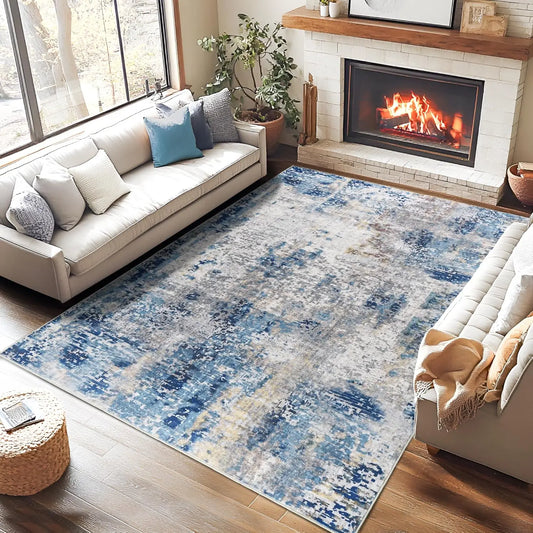 Soft Modern Abstract Area Rug for Stylish Living Room Decor