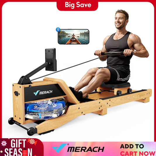 MERACH Water Rowing Machine With Adjustable Resistance And App Integration