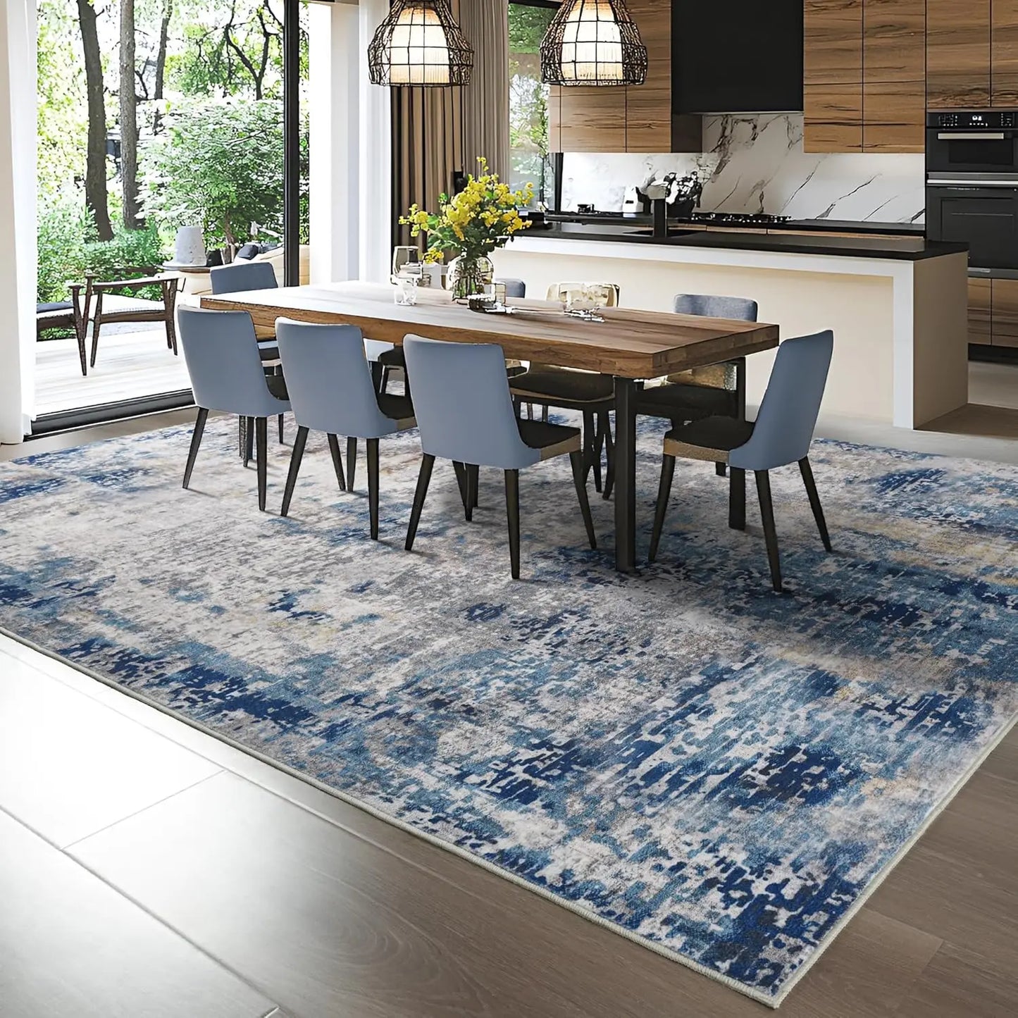 Soft Modern Abstract Area Rug for Stylish Living Room Decor