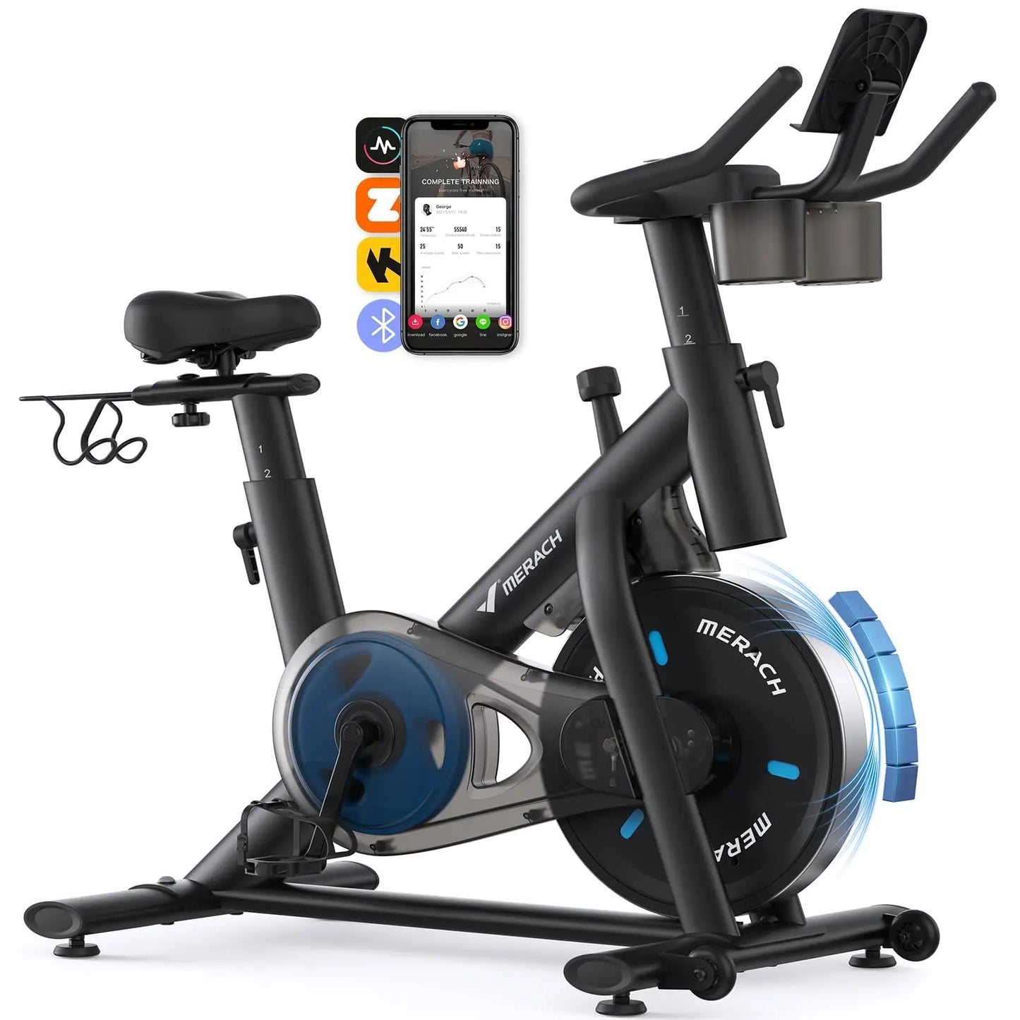 MERACH Magnetic Stationary Exercise Bike with Exclusive App