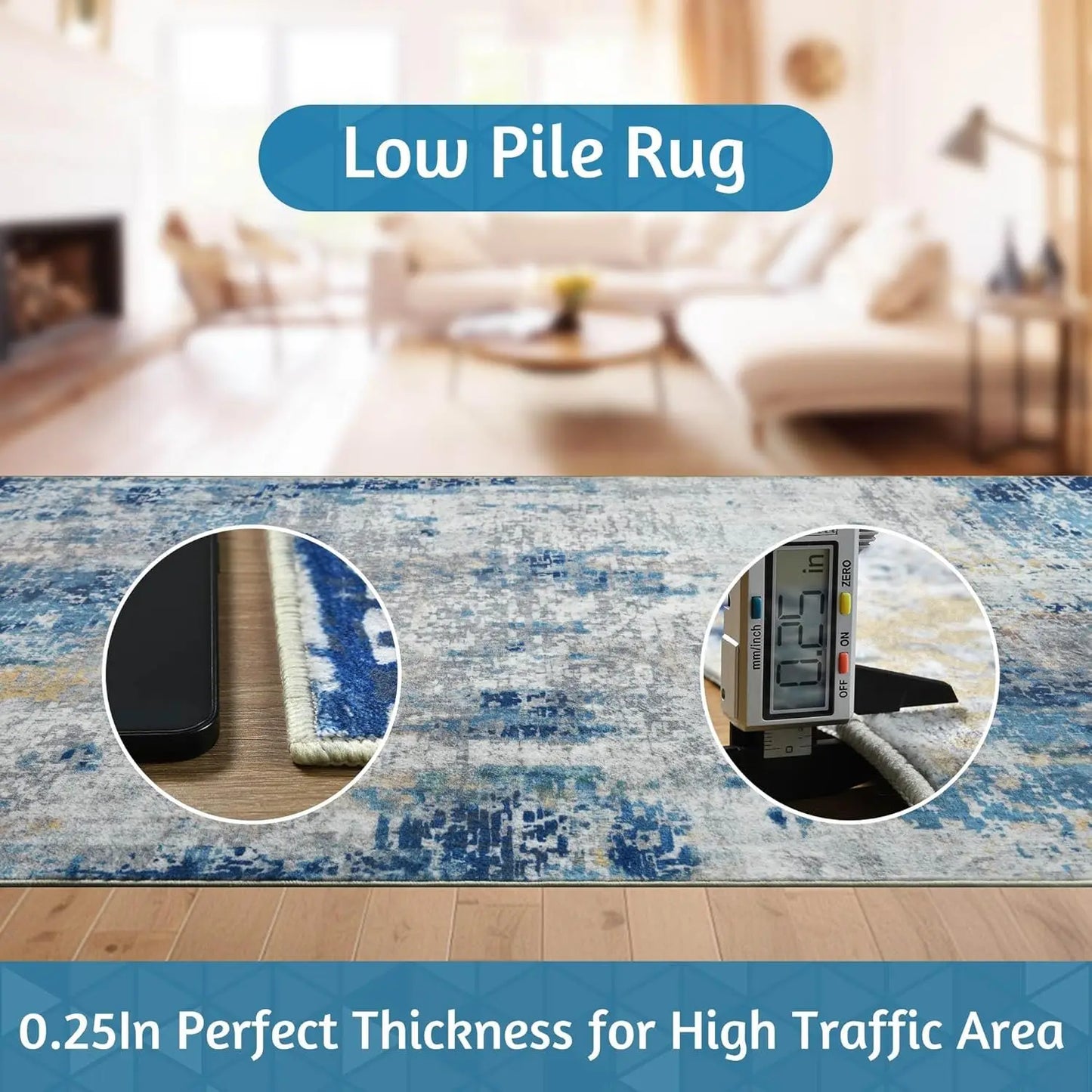 Soft Modern Abstract Area Rug for Stylish Living Room Decor