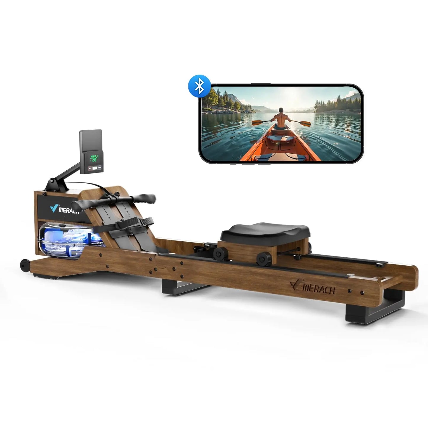 MERACH Water Rowing Machine With Adjustable Resistance And App Integration