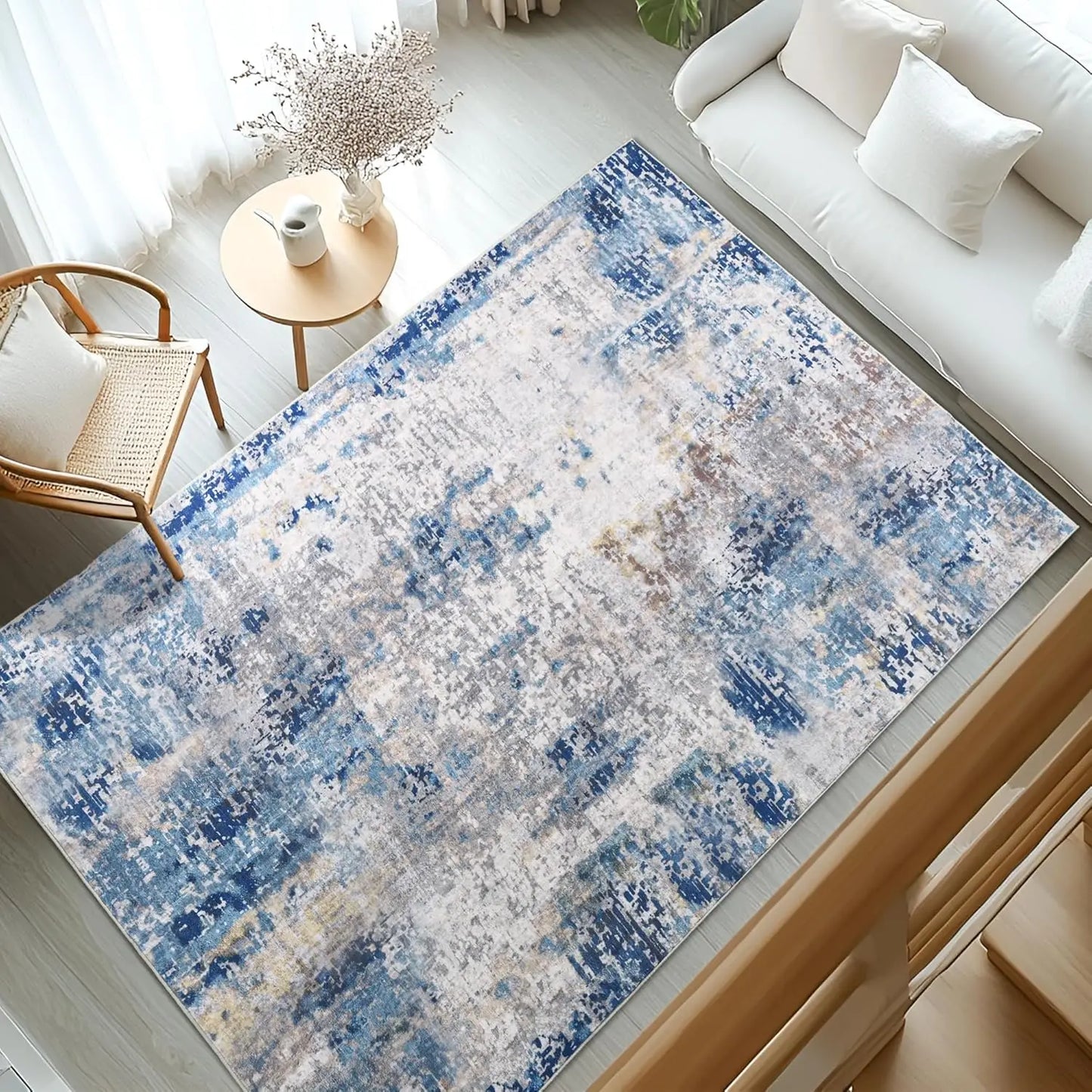 Soft Modern Abstract Area Rug for Stylish Living Room Decor