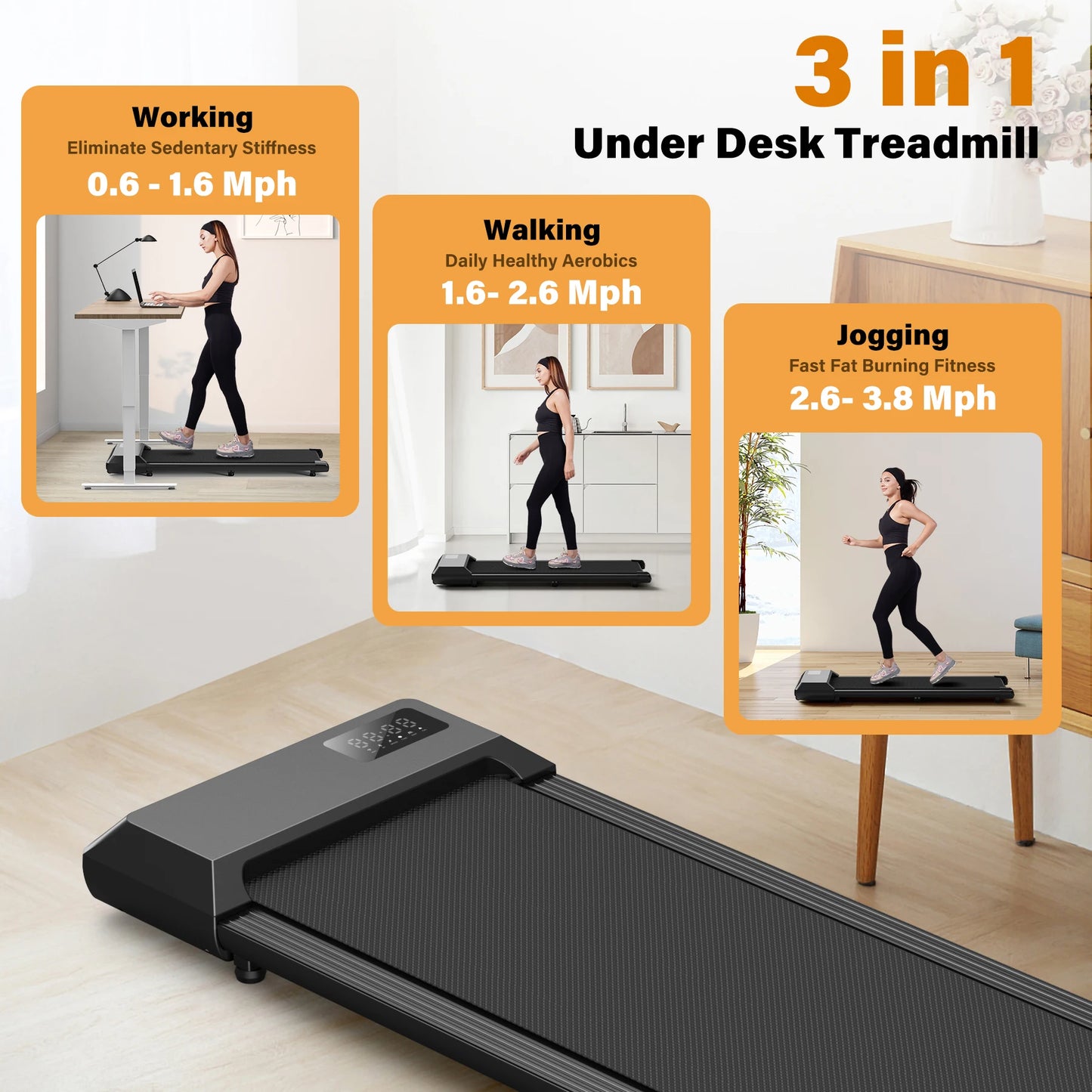 Smart Under Desk Treadmill for Home Office and Exercise